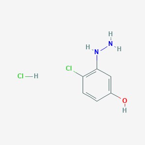 molecular formula C6H8Cl2N2O B15377856 4-Chloro-3-hydrazinylphenol hydrochloride 