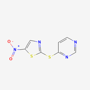 5-Nitro-2-pyrimidin-4-ylsulfanyl-1,3-thiazole