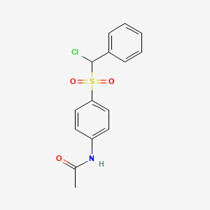 molecular formula C15H14ClNO3S B15377895 n-(4-{[Chloro(phenyl)methyl]sulfonyl}phenyl)acetamide CAS No. 81269-17-2