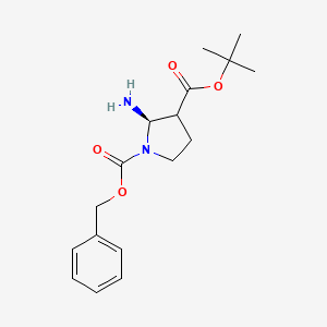 molecular formula C17H24N2O4 B15377929 1-O-benzyl 3-O-tert-butyl (2R)-2-aminopyrrolidine-1,3-dicarboxylate 