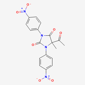 molecular formula C18H14N4O7 B15377969 5-Acetyl-5-methyl-1,3-bis(4-nitrophenyl)imidazolidine-2,4-dione CAS No. 21631-65-2