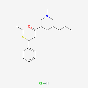 4-[(Dimethylamino)methyl]-1-ethylsulfanyl-1-phenylnonan-3-one;hydrochloride