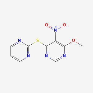 Pyrimidine, 4-methoxy-5-nitro-6-(2-pyrimidinylthio)-