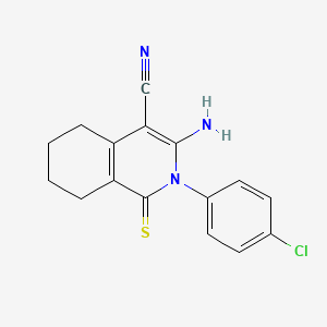 3-Amino-2-(4-chlorophenyl)-1-sulfanylidene-5,6,7,8-tetrahydroisoquinoline-4-carbonitrile