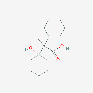 molecular formula C15H26O3 B15378146 2-Cyclohexyl-2-(1-hydroxycyclohexyl)propanoic acid CAS No. 7473-05-4