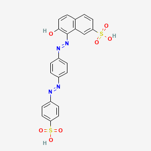 molecular formula C22H16N4O7S2 B15378182 7-Hydroxy-8-[[4-[(4-sulfophenyl)diazenyl]phenyl]diazenyl]naphthalene-2-sulfonic acid CAS No. 6621-61-0