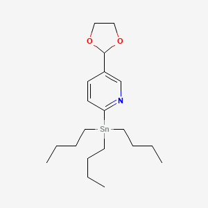 molecular formula C20H35NO2Sn B15378246 5-(1,3-Dioxolan-2-YL)-2-(tributylstannyl)pyridine CAS No. 220904-18-7