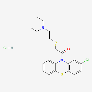 molecular formula C20H24Cl2N2OS2 B15378252 Phenothiazine, 8-chloro-10-(2-(2-(diethylamino)ethylthio)acetyl)-, hydrochloride CAS No. 4377-18-8