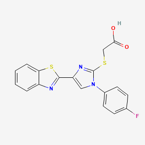 2-[4-Benzothiazol-2-yl-1-(4-fluorophenyl)imidazol-2-yl]sulfanylacetic acid