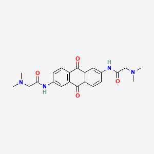 molecular formula C22H24N4O4 B15378257 2-(dimethylamino)-N-[6-[[2-(dimethylamino)acetyl]amino]-9,10-dioxoanthracen-2-yl]acetamide CAS No. 62799-42-2