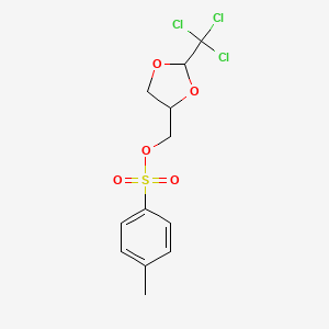 molecular formula C12H13Cl3O5S B15378265 [2-(Trichloromethyl)-1,3-dioxolan-4-yl]methyl 4-methylbenzenesulfonate CAS No. 91394-26-2