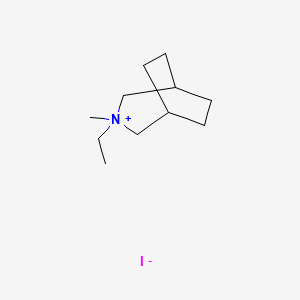 molecular formula C11H22IN B15378278 3-Ethyl-3-methyl-3-azabicyclo[3.2.2]nonan-3-ium iodide CAS No. 4236-31-1