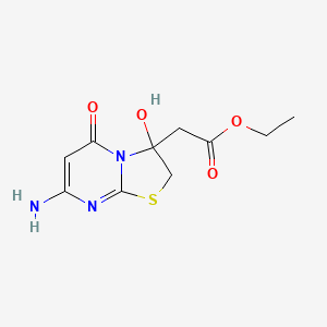 ethyl 2-(7-amino-3-hydroxy-5-oxo-2H-[1,3]thiazolo[3,2-a]pyrimidin-3-yl)acetate