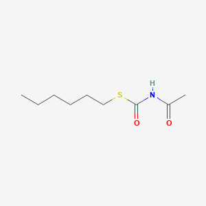 molecular formula C9H17NO2S B15378297 N-hexylsulfanylcarbonylacetamide CAS No. 58376-99-1