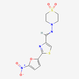 4-Thiomorpholinamine, N-((2-(5-nitro-2-furanyl)-4-thiazolyl)methylene)-, 1,1-dioxide