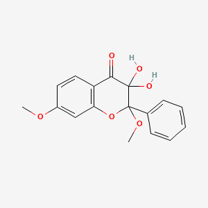 4H-1-Benzopyran-4-one,2,3-dihydro-3,3-dihydroxy-2,7-dimethoxy-2-phenyl-