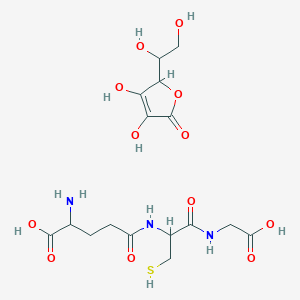 2-amino-5-[[1-(carboxymethylamino)-1-oxo-3-sulfanylpropan-2-yl]amino]-5-oxopentanoic acid;2-(1,2-dihydroxyethyl)-3,4-dihydroxy-2H-furan-5-one