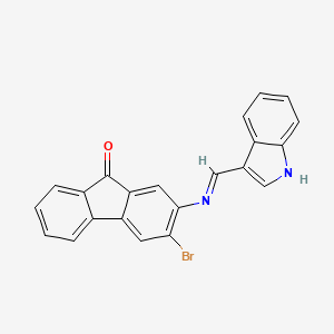 molecular formula C22H13BrN2O B15378359 3-Bromo-2-(indol-3-ylidenemethylamino)fluoren-9-one CAS No. 6341-19-1