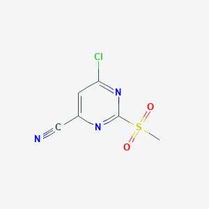 molecular formula C6H4ClN3O2S B15378401 6-Chloro-2-(methylsulfonyl)pyrimidine-4-carbonitrile 