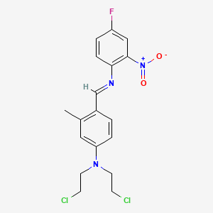 n,n-Bis(2-chloroethyl)-4-{(e)-[(4-fluoro-2-nitrophenyl)imino]methyl}-3-methylaniline