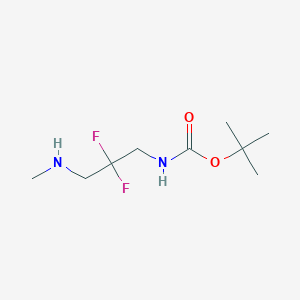 molecular formula C9H18F2N2O2 B15378455 tert-butyl N-[2,2-difluoro-3-(methylamino)propyl]carbamate 