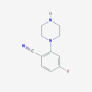 molecular formula C11H12FN3 B15378464 1-(2-Cyano-5-fluorophenyl)piperazine 