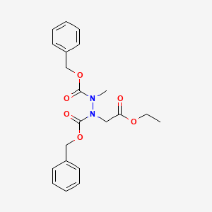 molecular formula C21H24N2O6 B15378483 Ethyl 2-[(methyl-phenylmethoxycarbonyl-amino)-phenylmethoxycarbonyl-amino]acetate CAS No. 6076-55-7