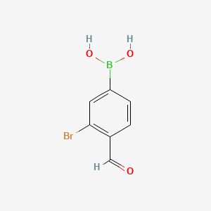 molecular formula C7H6BBrO3 B15378527 (3-Bromo-4-formylphenyl)boronic acid 