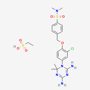 4-[[2-chloro-4-(4,6-diamino-2,2-dimethyl-1,3,5-triazin-1-yl)phenoxy]methyl]-N,N-dimethylbenzenesulfonamide;ethanesulfonic acid