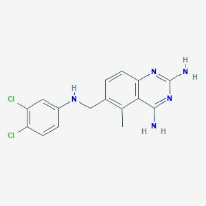 6-[(3,4-Dichloroanilino)methyl]-5-methylquinazoline-2,4-diamine