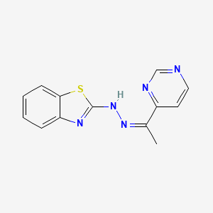 molecular formula C13H11N5S B15378674 N-[(Z)-1-pyrimidin-4-ylethylideneamino]-1,3-benzothiazol-2-amine 