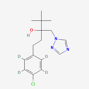 molecular formula C16H22ClN3O B15378686 (+/-)-Tebuconazole-D4 