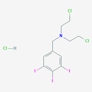 2-chloro-N-(2-chloroethyl)-N-[(3,4,5-triiodophenyl)methyl]ethanamine