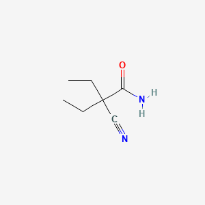 molecular formula C7H12N2O B15378754 Butyramide, 2-cyano-2-ethyl- CAS No. 18705-38-9