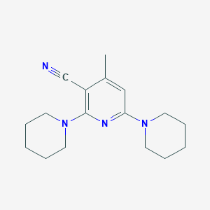 molecular formula C17H24N4 B15378773 4-Methyl-2,6-di(piperidin-1-yl)pyridine-3-carbonitrile CAS No. 51560-96-4