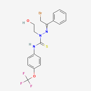 molecular formula C18H17BrF3N3O2S B15378806 N1-[4-(trifluoromethoxy)phenyl]-2-(2-bromo-1-phenylethylidene)-1-(2-hydroxyethyl)hydrazine-1-carbothioamide 