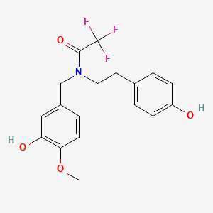 molecular formula C18H18F3NO4 B15378810 2,2,2-Trifluoro-n-(3-hydroxy-4-methoxybenzyl)-n-[2-(4-hydroxyphenyl)ethyl]acetamide CAS No. 26668-50-8