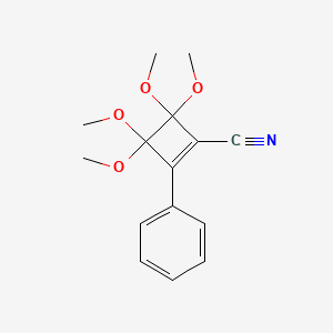 molecular formula C15H17NO4 B15378826 3,3,4,4-Tetramethoxy-2-phenylcyclobutene-1-carbonitrile CAS No. 56069-67-1