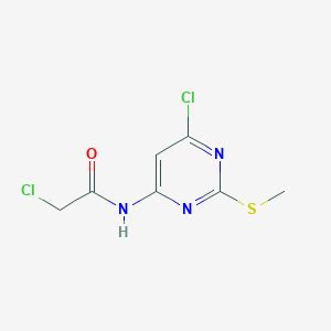 molecular formula C7H7Cl2N3OS B15378906 2-chloro-N-(6-chloro-2-methylsulfanylpyrimidin-4-yl)acetamide CAS No. 89793-61-3