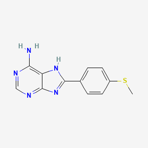 molecular formula C12H11N5S B15378934 8-(4-methylsulfanylphenyl)-7H-purin-6-amine CAS No. 42447-60-9