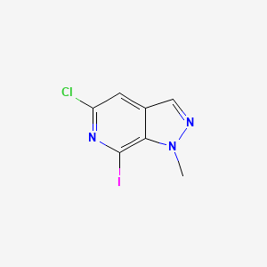 molecular formula C7H5ClIN3 B15379091 5-chloro-7-iodo-1-methyl-1H-pyrazolo[3,4-c]pyridine 