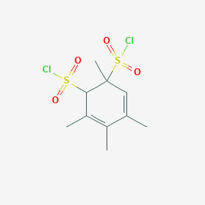 molecular formula C10H14Cl2O4S2 B15379101 1,3,4,5-Tetramethylcyclohexa-3,5-diene-1,2-disulfonyl chloride 