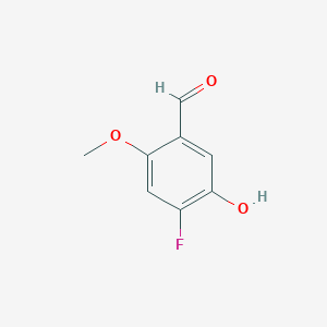 molecular formula C8H7FO3 B15379125 4-Fluoro-5-hydroxy-2-methoxybenzaldehyde 