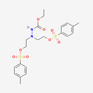 molecular formula C21H28N2O8S2 B15379151 Ethyl 2,2-bis(2-(((4-methylphenyl)sulfonyl)oxy)ethyl)hydrazinecarboxylate CAS No. 24423-61-8