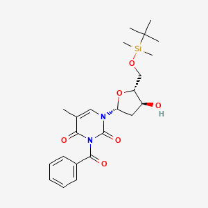 3-Benzoyl-1-((2R,4S,5R)-5-(((tert-butyldimethylsilyl)oxy)methyl)-4-hydroxytetrahydrofuran-2-YL)-5-methylpyrimidine-2,4(1H,3H)-dione