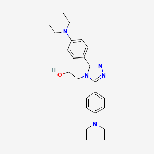 molecular formula C24H33N5O B15379235 2-[3,5-Bis[4-(diethylamino)phenyl]-1,2,4-triazol-4-yl]ethanol CAS No. 22159-35-9