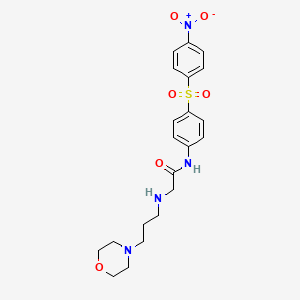 molecular formula C21H26N4O6S B15379262 2-(3-morpholin-4-ylpropylamino)-N-[4-(4-nitrophenyl)sulfonylphenyl]acetamide CAS No. 50385-02-9