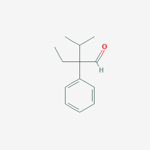 molecular formula C13H18O B15379266 2-Ethyl-3-methyl-2-phenylbutanal 