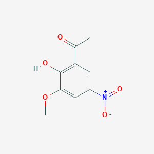 molecular formula C9H9NO5 B15379274 1-(2-Hydroxy-3-methoxy-5-nitrophenyl)ethanone CAS No. 6342-65-0