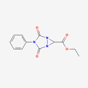 molecular formula C12H11N3O4 B15379394 Ethyl 2,4-dioxo-3-phenyl-1,3,5-triazabicyclo[3.1.0]hexane-6-carboxylate CAS No. 57258-48-7